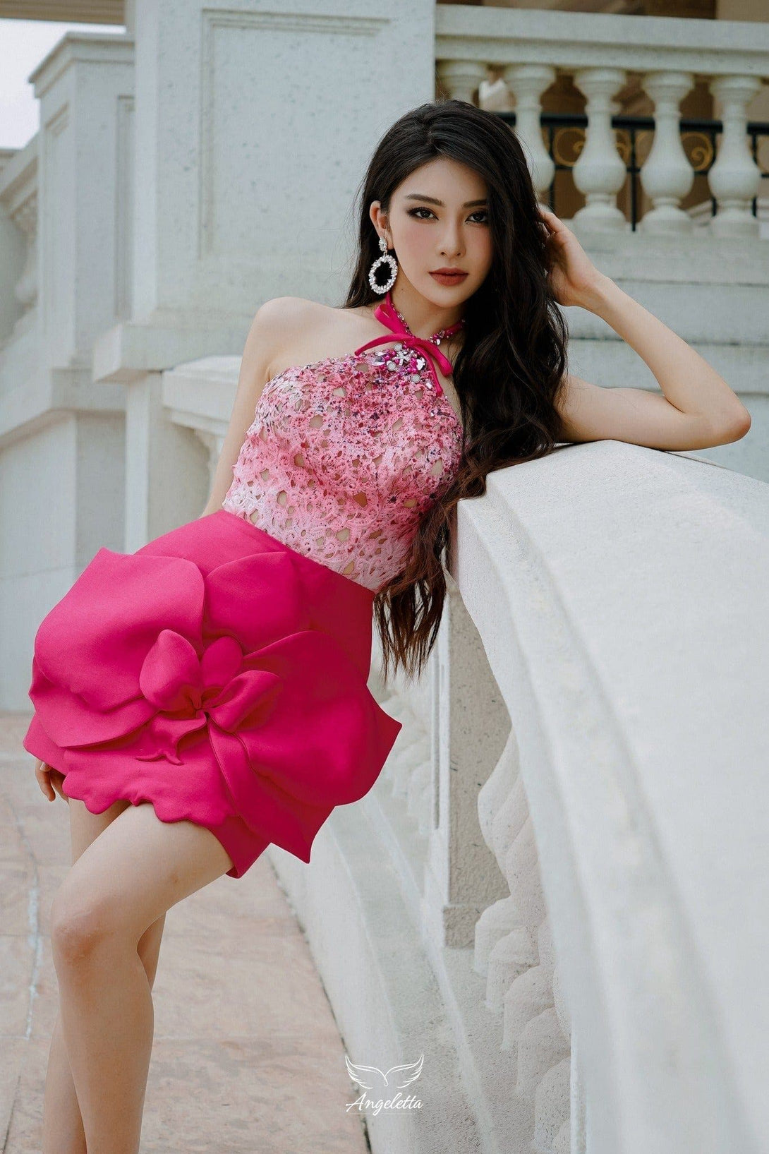 Angeletta S / Pink Valeria Mini Dress