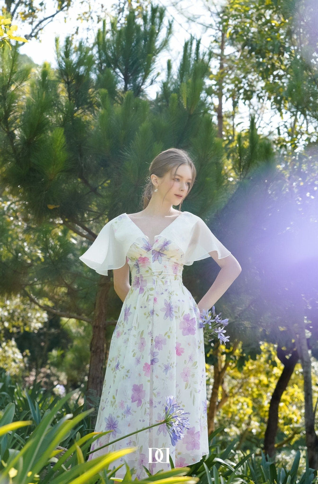 DARLING DIVA Irelia A-line V-Neck Chiffon Maxi Dress