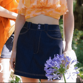 DARLING DIVA S / Blue Milla  Denim Mini Skirt