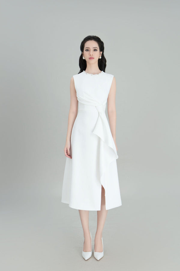 DARLING DIVA S / White Yami Sleeveless Dress